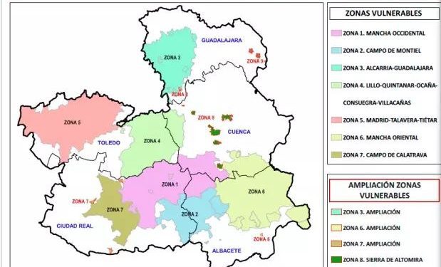 Zonas vulnerables de Castilla - La Mancha