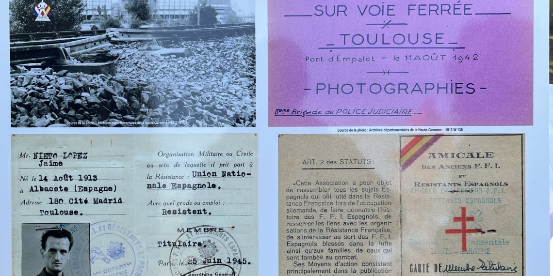 Fotos, Estatutos de l'Union Nationale Espagnole (UNE) y carnet de resistente de Jaime Nieto López del 25 de junio de 1945
