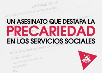 Cartel del PCE sobre precariedad en los servicios sociales