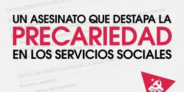 Cartel del PCE sobre precariedad en los servicios sociales