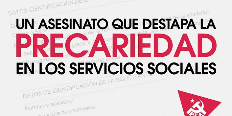 Cartel del PCE sobre precariedad en los servicios sociales