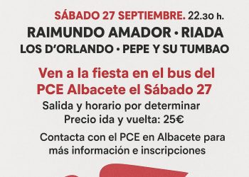 Autobús desde Albacete para la Fiesta del PCE 2025 en Rivas Vaciamadrid