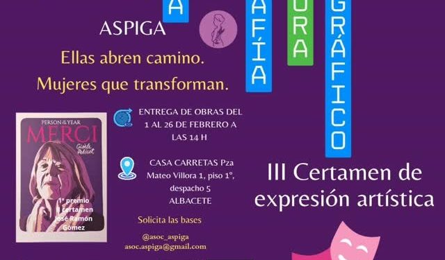 ASPIGA convoca el III Certamen de Expresión Artística por el 8M “Ellas abren camino”