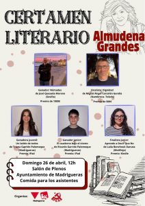 Ganadores del certamen Literario "Almudena Grandes" en Madrigueras.