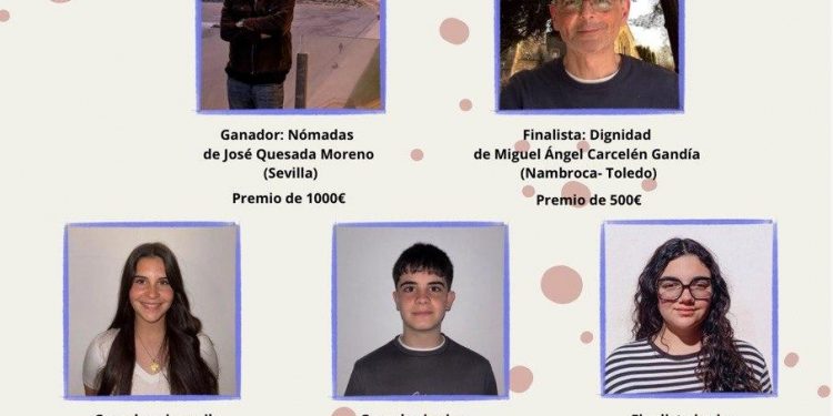 Ganadores del certamen Literario "Almudena Grandes" en Madrigueras.